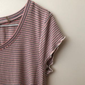 S/M tshirt. Good fabric. Super soft. Good quality brand sold at MEC.